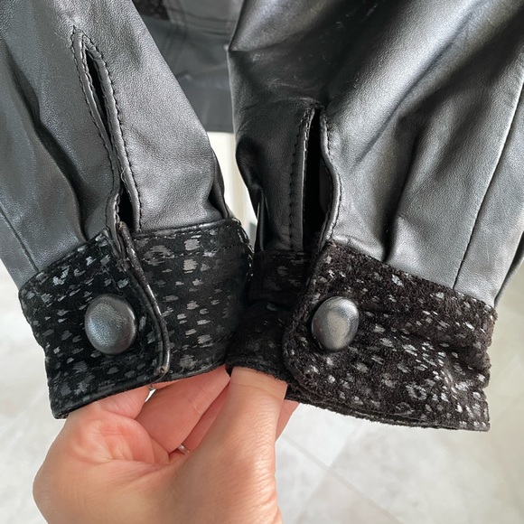 Vintage Black Animal Print Chia Leather Jacket - Picture 9 of 14